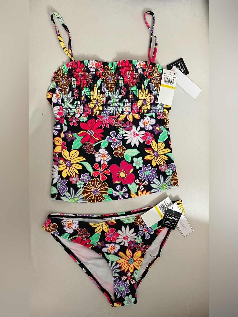 Salt & Cove NWT Biking Swimsuit SET Multi Colored Size M Junior